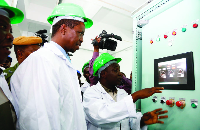 . PRESIDENT Edgar Lungu during the tour and commissioning of the Lunzua Power Station in Mpulungu  yesterday. Picture by EDDIE MWANALEZA/STATE HOUSE