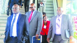 • SPEAKER of the National Assembly Patrick Matibini (left) with some of the delegates attending the 15th Association of Parliamentary Libraries of Eastern and Southern Africa (APLESA) conference in Lusaka yesterday. Picture by CHUSA SICHONE.