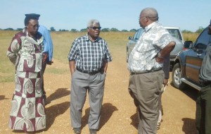 • Deputy  Secretary to the Cabinet Peter Kasanda ( in a checked shirt) talks to Permanent  Secretary for Policy Analysis  and Coordination Division, Bernard  Kapasa  after  touring Kalonga Milling Plant in Kabwe. On his right is Central Province Permanet Secretary Edwidge Mutale.