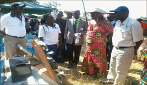 •Central Province Permanent Secretary Edwidge Mutale touring the stands during the agricultural show in Mukonchi area of Kapiri Mposhi District recently. Pictures by Sylvia Mweetwa.