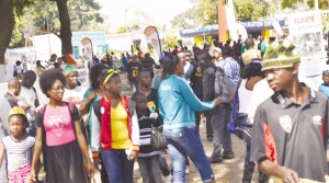 • ZAMBIA International Trade Fair (ZITF) climax: Showgoers busy during this year’s ZITF in Ndola.  Picture by JAMES KUNDA