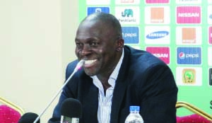 • CHIPOLOPOLO coach Honour Janza addresses a Press conference in Ebibeyin, Equatorial Guinea after Zambia’s 1-1 draw against DR Congo in the 2015 AFCON group B opener last Sunday. Picture by SYDNEY MAHLANGU/BACKPAGEPIX