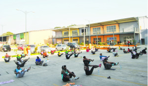 • AN aerobics session at Rekay’s Shopping Mall in Ndola.