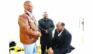 • ZAMBIA’S High Commissioner (Designate) to South Africa, Emmanuel Mwamba (left), with Foreign Affairs Deputy Minister, Rayford Mbulu (centre) visiting Lusaka business executive, Edgar Ngoma (right) at Morningside Clinic in Johannesburg at the weekend.