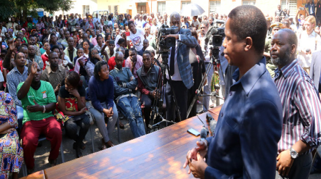 •PRESIDENT Edgar Lungu yesterday visited the foreign nationals who have sought refuge at Kalemba Hall at St Ignatius Catholic Parish in Lusaka fearing for their lives in the wake of suspected ritual killings in some parts of Lusaka. Some locals have accused them of being the perpetrators. The President has apologised unreservedly for the ill-treatment vented on the foreigners. Picture by EDDIE MWANALEZA/STATE HOUSE