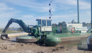 •THE dredger (above) which Government has taken to Kalabo in Western province to clear canals in the district. Picture by CHRISTINE MWAABA