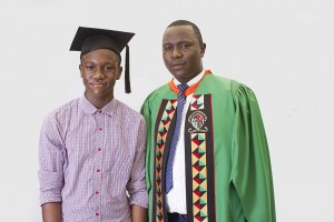 PHIRI on graduation day with his younger brother  Julius