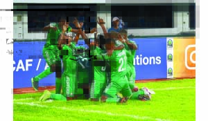 • ZAMBIAN players break into prayer after scoring the first goal by Patson Daka during yesterday’s final at National Heroes Stadium in Lusaka. Picture by GWEN CHIPASULA
