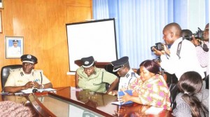 • INSPECTOR General of Police Kakoma Kanganja addresses the Press during a media briefing at the Service headquarters in Lusaka yesterday. Picture by JEAN MUTALE