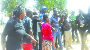 Families and friends of the missing pair staged a protest at Chifubu Police Station yesterday.